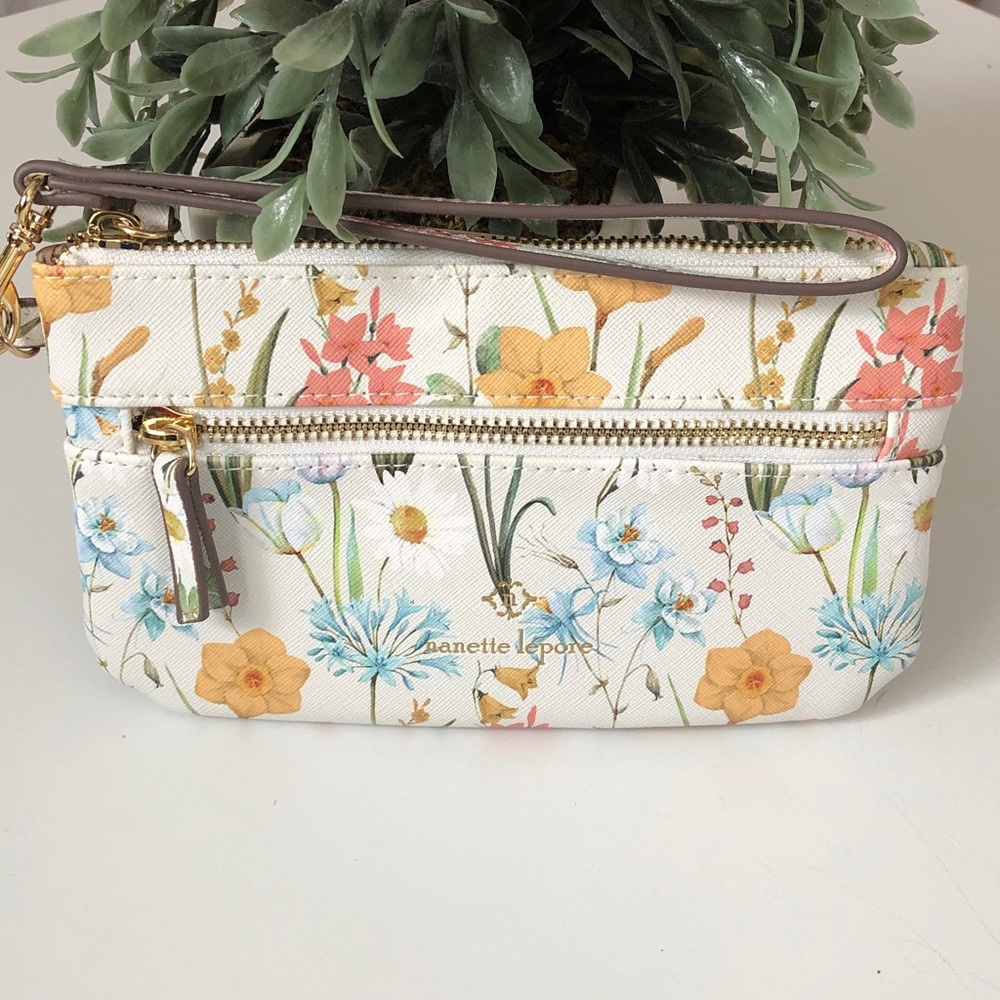 Nanette Lepore Spring Botanical Floral Wristlet Clutch